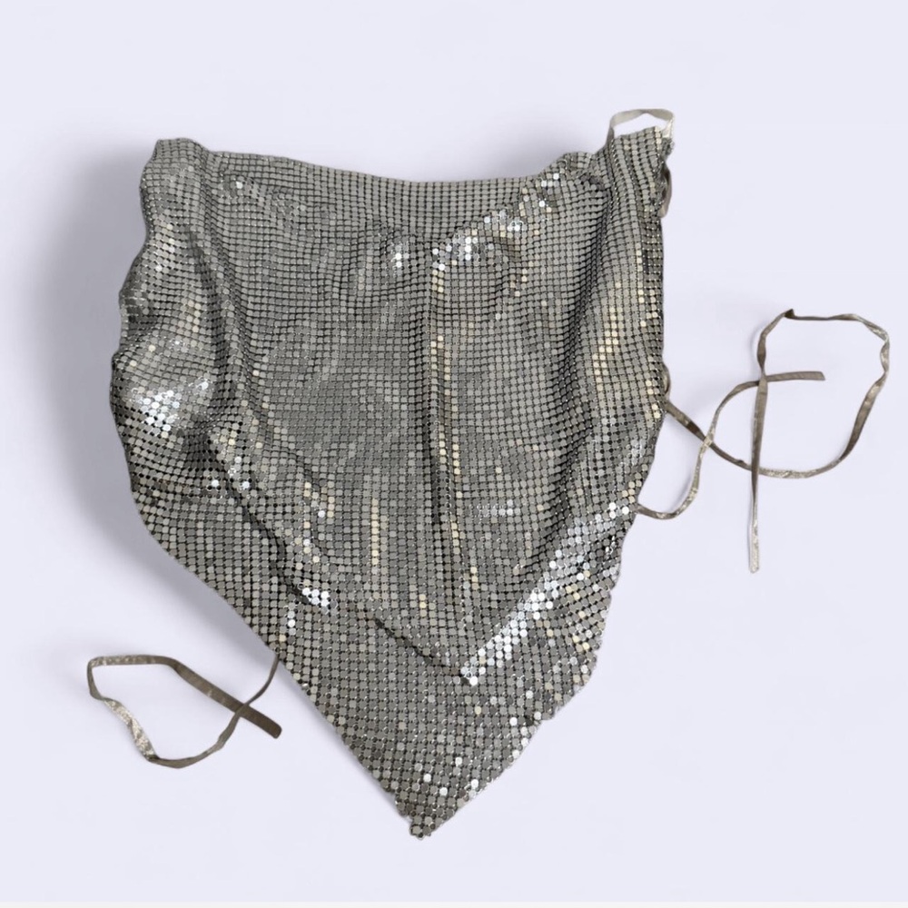 Silver Sequin Women's Bandana Top